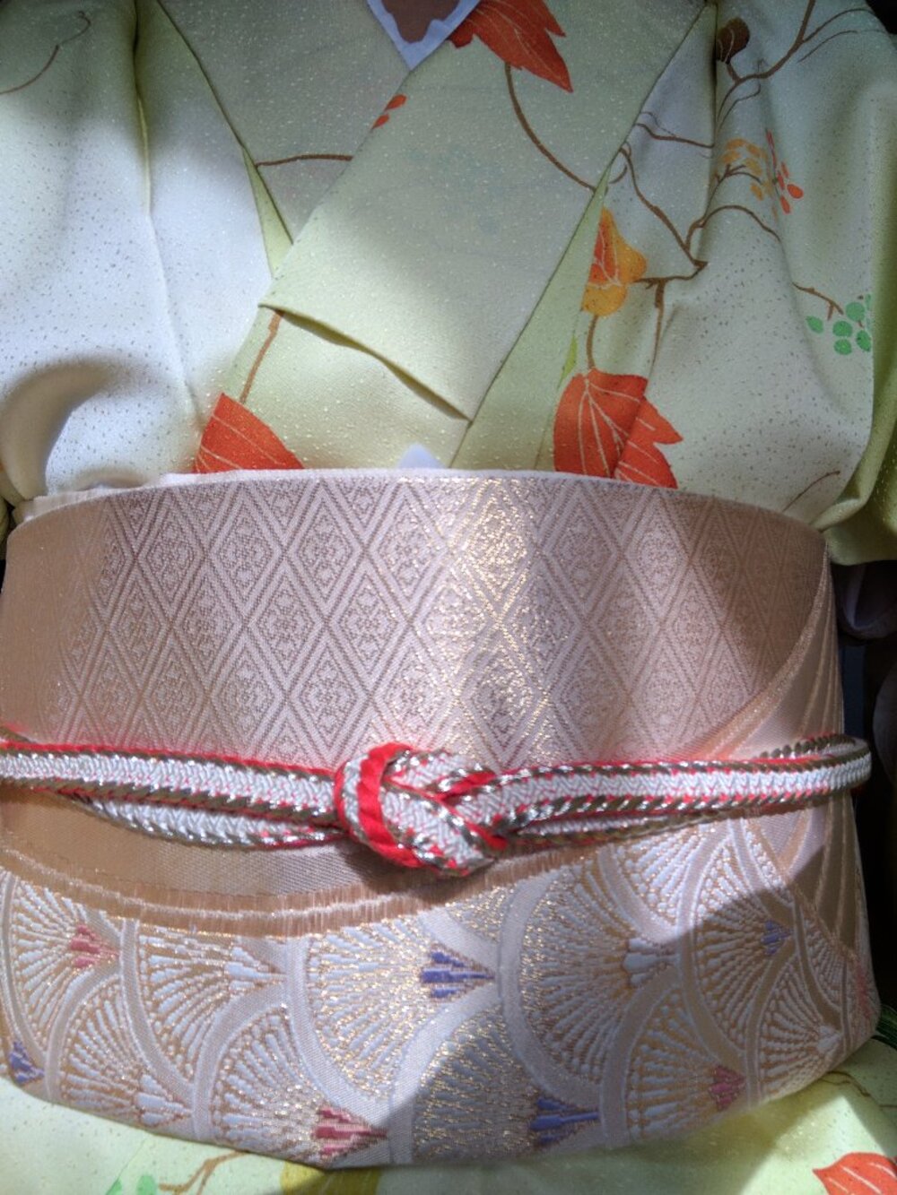 Vintage 100% Silk Kimono Obi Belt 'Fukuro-Obi'